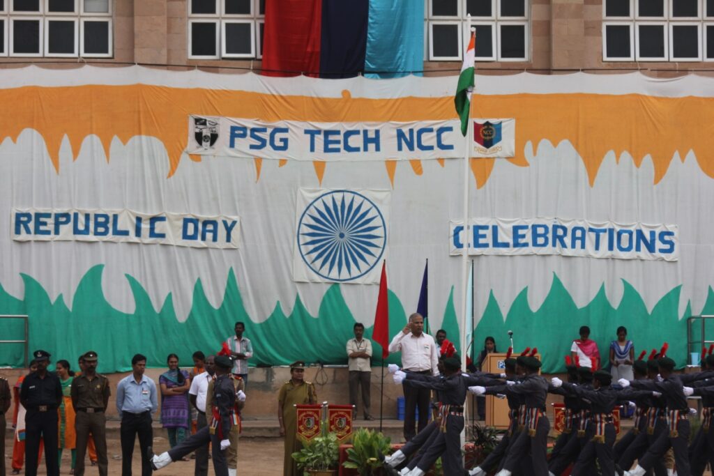 Figure 1 The Principal saluting the parade